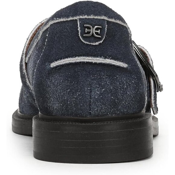 Sam Edelman Womens Atlantic Blue Leather Rounded Toe Ankle Buckle Elaina Loafer - Picture 3 of 6